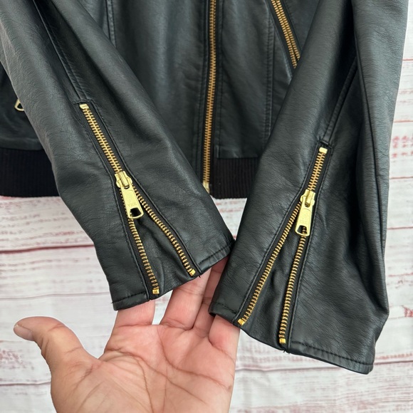 Free People Faux Leather Moto Lined Jacket - Picture 3 of 9